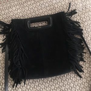 Maje Mini M bag black suede!!